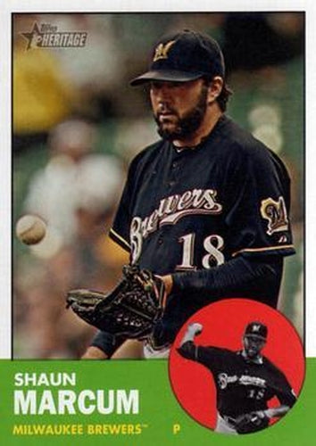 #179 Shaun Marcum - Milwaukee Brewers - 2012 Topps Heritage Baseball