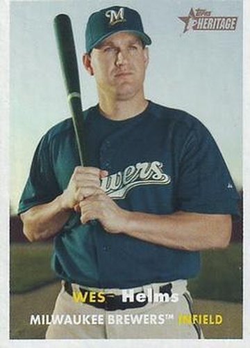 #179 Wes Helms - Milwaukee Brewers - 2006 Topps Heritage Baseball