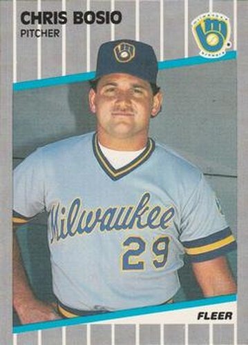 #179 Chris Bosio - Milwaukee Brewers - 1989 Fleer Baseball