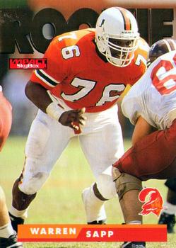 #179 Warren Sapp - Tampa Bay Buccaneers - 1995 SkyBox Impact Football