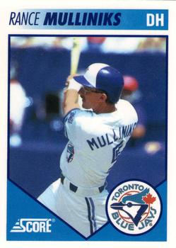 #17 Rance Mulliniks - Toronto Blue Jays - 1991 Score Toronto Blue Jays Baseball