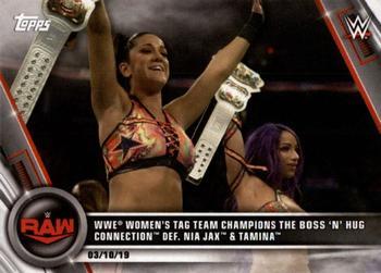 #17 WWE Women's Tag Team Champions The Boss 'n' Hug Connection def. Nia Jax & Tamina - 2020 Topps WWE Women's Division Wrestling