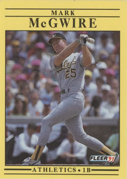 #17 Mark McGwire - Oakland Athletics - 1991 Fleer Baseball