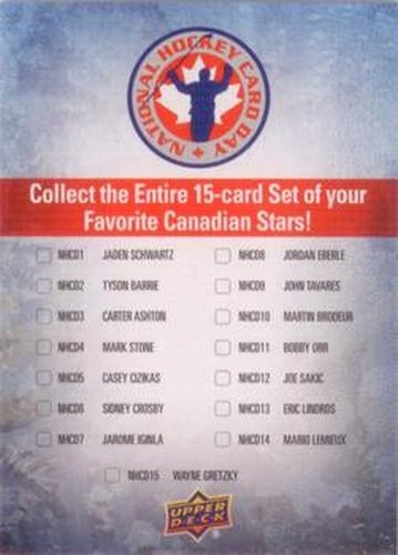 #NNO Checklist - 2013 Upper Deck National Hockey Card Day Canada