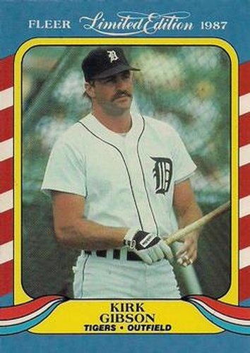 17 Kirk Gibson - Detroit Tigers - 1987 Fleer Limited Edition Baseball Isolated Cards 17 Kirk Gibson - Detroit Tigers - 1987 Fleer Limited Edition Baseball Isolated Cards
