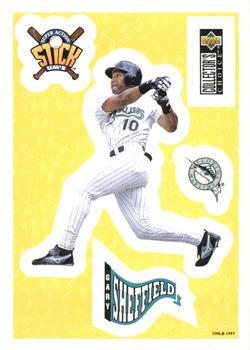 #17 Gary Sheffield - Florida Marlins - 1997 Collector's Choice Baseball - Stick'Ums
