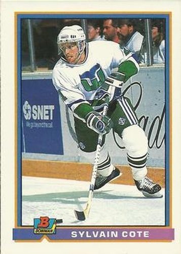 #17 Sylvain Cote - Hartford Whalers - 1991-92 Bowman Hockey