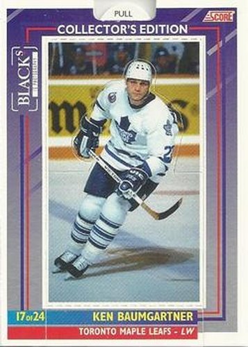 #17 Ken Baumgartner - Toronto Maple Leafs - 1993-94 Black's Score Toronto Maple Leafs Hockey