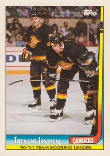 #17 Trevor Linden - Vancouver Canucks - 1991-92 Topps Hockey - Team Scoring Leaders
