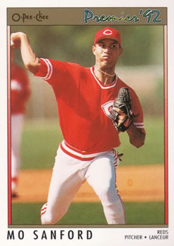 #17 Mo Sanford - Cincinnati Reds - 1992 O-Pee-Chee Premier Baseball
