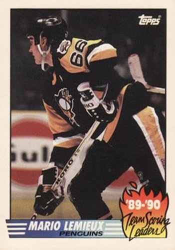 #17 Mario Lemieux - Pittsburgh Penguins - 1990-91 Topps Hockey - Team Scoring Leaders