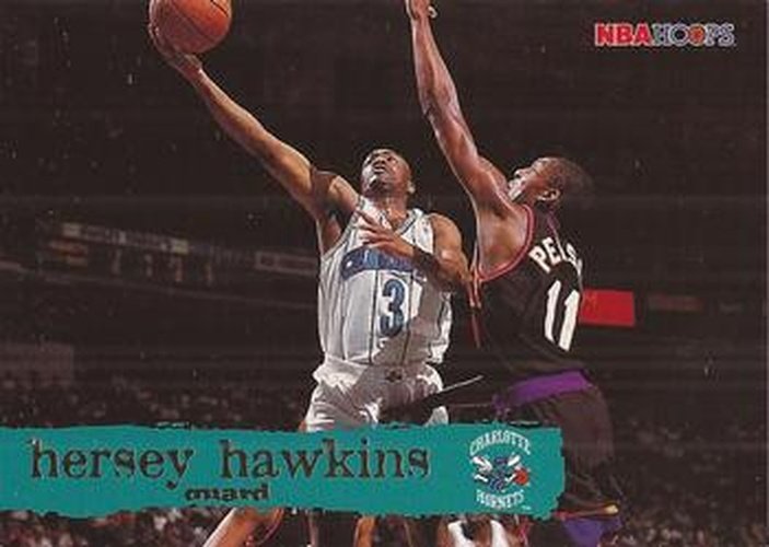 #17 Hersey Hawkins - Charlotte Hornets - 1995-96 Hoops Basketball