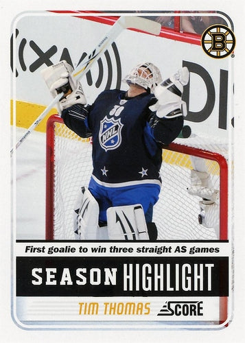 #17 Tim Thomas - Boston Bruins - 2011-12 Score Hockey