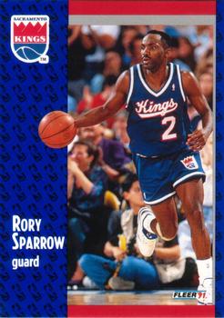 #180 Rory Sparrow - Sacramento Kings - 1991-92 Fleer Basketball