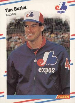 #180 Tim Burke - Montreal Expos - 1988 Fleer Baseball