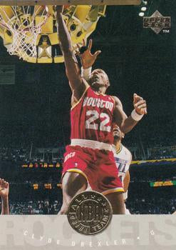 #180 Clyde Drexler - Houston Rockets - 1995-96 Upper Deck Basketball