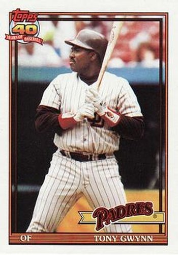 #180 Tony Gwynn - San Diego Padres - 1991 Topps Baseball