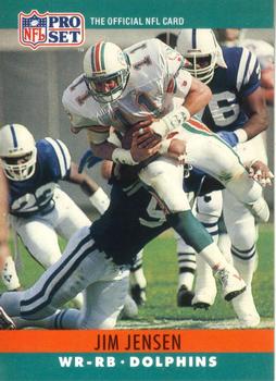 #180 Jim Jensen - Miami Dolphins - 1990 Pro Set Football