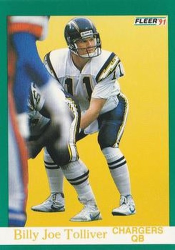 #180 Billy Joe Tolliver - San Diego Chargers - 1991 Fleer Football