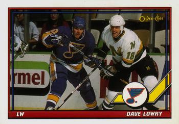 #180 Dave Lowry - St. Louis Blues - 1991-92 O-Pee-Chee Hockey