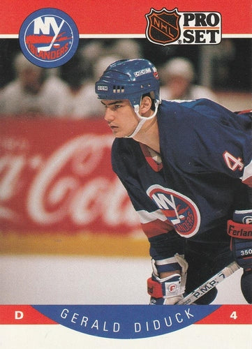 #180 Gerald Diduck - New York Islanders - 1990-91 Pro Set Hockey