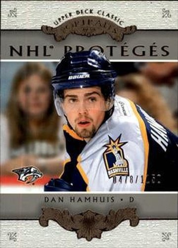 #180 Dan Hamhuis - Nashville Predators - 2003-04 Upper Deck Classic Portraits Hockey