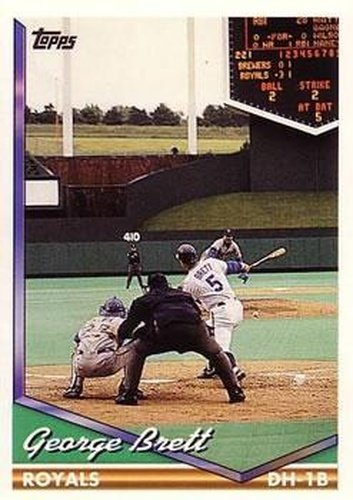 #180 George Brett - Kansas City Royals - 1994 Topps Baseball
