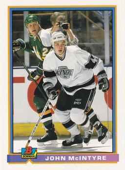#180 John McIntyre - Los Angeles Kings - 1991-92 Bowman Hockey