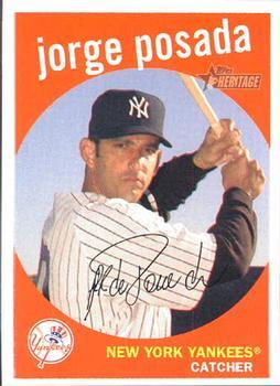 #180 Jorge Posada - New York Yankees - 2008 Topps Heritage Baseball