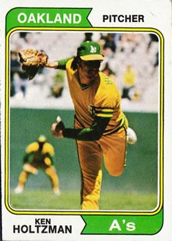 #180 Ken Holtzman - Oakland Athletics - 1974 Topps Baseball