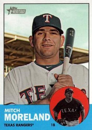 #180 Mitch Moreland - Texas Rangers - 2012 Topps Heritage Baseball