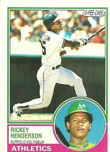#180 Rickey Henderson - Oakland Athletics - 1983 O-Pee-Chee Baseball