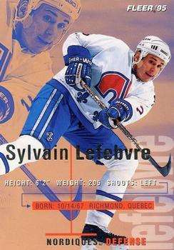 #180 Sylvain Lefebvre - Quebec Nordiques - 1994-95 Fleer Hockey