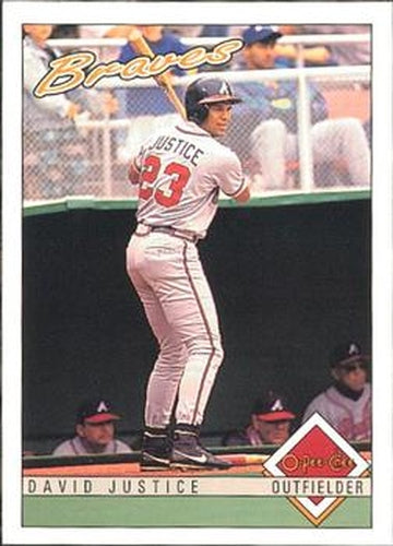 #180 David Justice - Atlanta Braves - 1993 O-Pee-Chee Baseball
