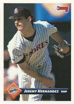 #180 Jeremy Hernandez - San Diego Padres - 1993 Donruss Baseball
