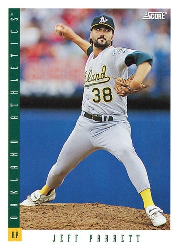 #180 Jeff Parrett - Oakland Athletics - 1993 Score Baseball