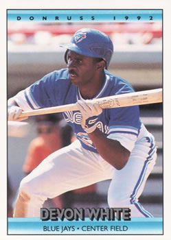 #180 Devon White - Toronto Blue Jays - 1992 Donruss Baseball