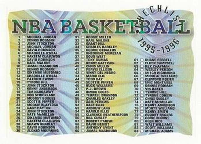 #181 Checklist 1-181 - 1995-96 Topps Basketball