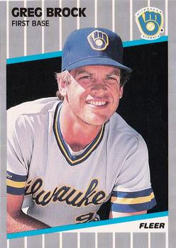 #181 Greg Brock - Milwaukee Brewers - 1989 Fleer Baseball