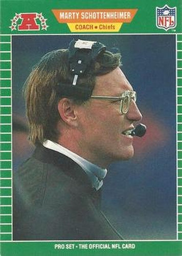 #181 Marty Schottenheimer - Kansas City Chiefs - 1989 Pro Set Football