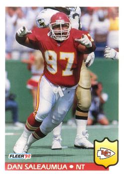 #181 Dan Saleaumua - Kansas City Chiefs - 1992 Fleer Football