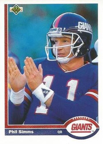 #181 Phil Simms - New York Giants - 1991 Upper Deck Football