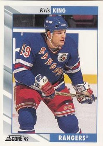 #181 Kris King - New York Rangers - 1992-93 Score USA Hockey