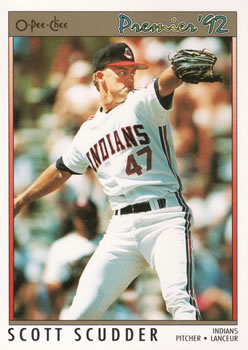 #181 Scott Scudder - Cleveland Indians - 1992 O-Pee-Chee Premier Baseball