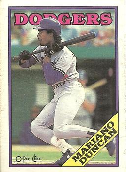 #181 Mariano Duncan - Los Angeles Dodgers - 1988 O-Pee-Chee Baseball