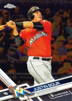 #181 Justin Bour - Miami Marlins - 2017 Topps Chrome Baseball