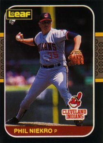 #181 Phil Niekro - Cleveland Indians - 1987 Leaf Baseball