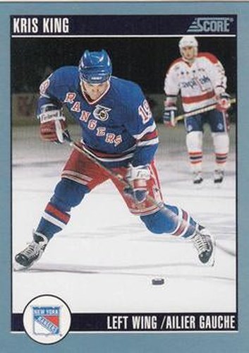 #181 Kris King - New York Rangers - 1992-93 Score Canadian Hockey