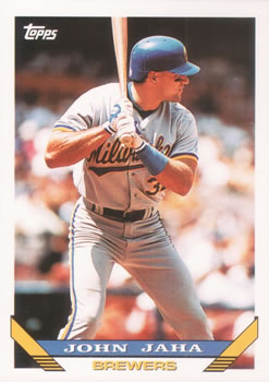 #181 John Jaha - Milwaukee Brewers - 1993 Topps Baseball