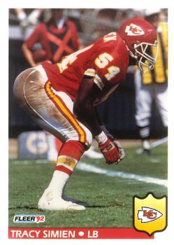 #182 Tracy Simien - Kansas City Chiefs - 1992 Fleer Football